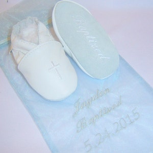Baptism booties,christening booties, christening shoes,leather baptism shoes, dedication shoes,baptism shoes,baptism gift, god mother gift , image 4