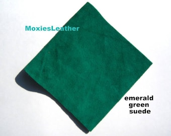 Green suede pieces , emerald suede ,light green suede ,dark green suede