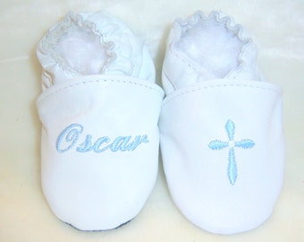 baptism shoes ,leather baby shoes, handmade christening shoes, soft soled shoes,personalised shoes,monogram shoes,