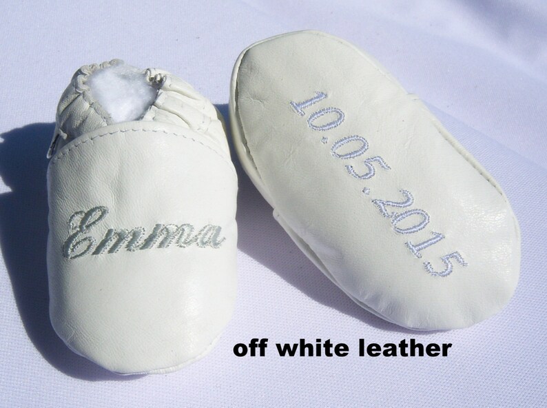 Baby Girl Baptism Shoes , Baby Boy Baptism Shoes, OFF WHITE Leather ...
