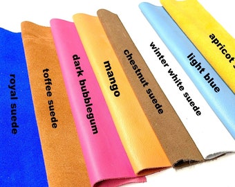 genuine leather pieces, leather sheets , suede sheets , leather suede crafts ,