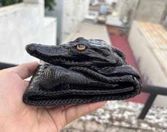 Portemonnee van echt alligatorleer: exotisch hoornrugontwerp