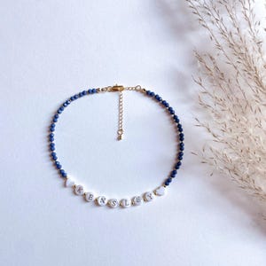 Custom name necklace, personalized necklace, mother of Pearl name lecklace, kids handmade necklaces, handmade necklace, beaded necklace