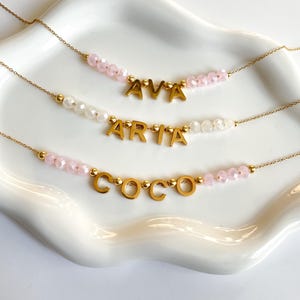 Personalized intial name necklace, kids custom necklace, gold letters name necklace for kids, birthday gift for girls, Easter gift for kids