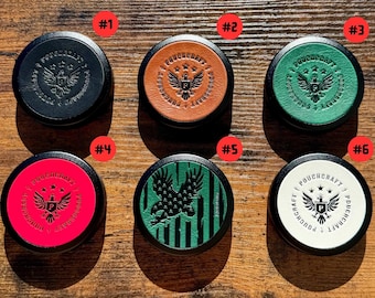 Lata con bolsa de metal personalizada con tapa de cuero / Lata con bolsa de snus y nicotina grabada a medida / Regalo para él