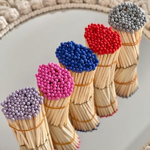 Cerillas de madera 3,8", accesorio para velas, regalos de boda, manualidades, diseño, relleno de cajas de cerillas, cerillas de colores