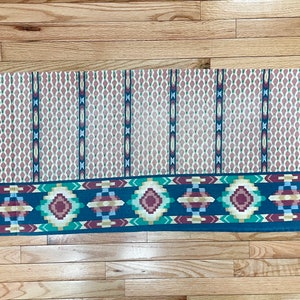 Vintage 90s Southwestern Ikat Pillow Case King Bedding Desert Aztec Pattern