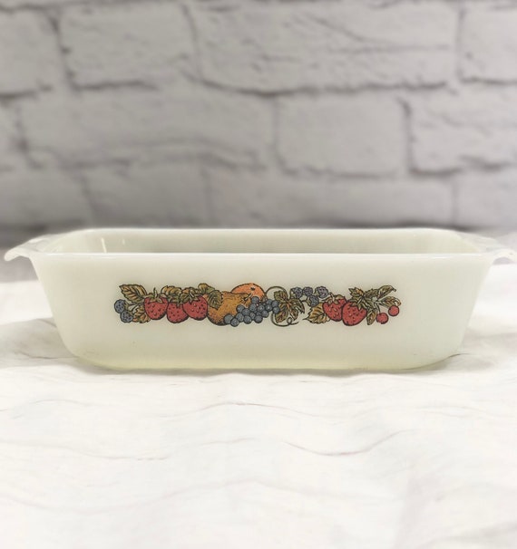 Vintage Fire King Anchor Hocking 441 Fruit Harvest Pattern 1 Qt