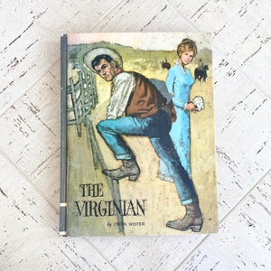 Vintage 1968 Book The Virginian Young Adult Children’s School Text 60s Decor