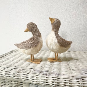 Set 2 Straw Sisal Ducks Figurines Cute Couple Pair Farm Lodge Country Decor