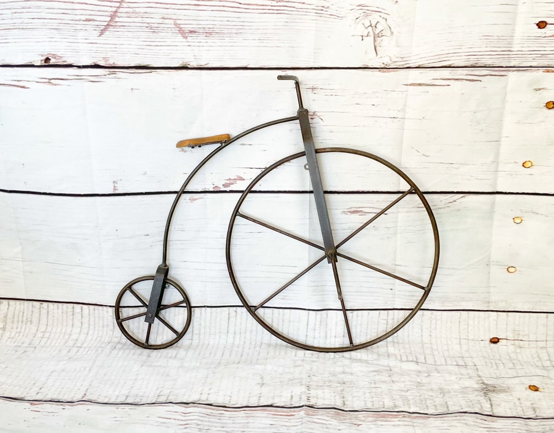 Vintage Large 28” Metal Victorian Penny Farthing Hanging Bicycle Bike ...