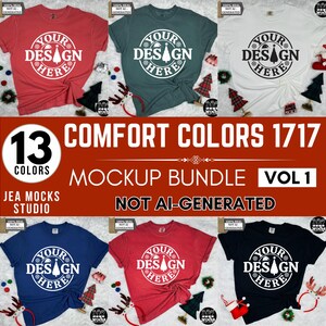 Comfort Colors 1717 Tshirt Christmas Mockup Bundle Christmas Shirt Comfort Colors Shirt Christmas Mockup Cozy Holiday Christmas Aesthetic