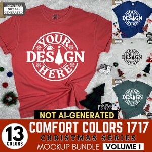 Comfort Colors 1717 Tshirt Christmas Mockup Bundle Christmas Shirt Comfort Colors Shirt Christmas Mockup Cozy Holiday Christmas Aesthetic