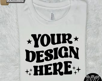 Maqueta de Bella Canvas 3001 en blanco, maqueta de camiseta 3001, maqueta de modelo Bella Canvas, maquetas de estilo de vida, maquetas de camisetas de moda