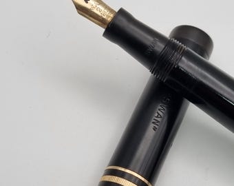 Swan Leverless Flex Nib Fountain Pen | Mabie Todd | 1930s Black Celluloid | 14ct No.2 Semi-Flex | Period Swan Pocket Clip | Fully Restored