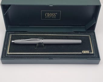 Pluma estilográfica NOS Vintage Cross Classic Century No. 2106-M gris mate mediana,