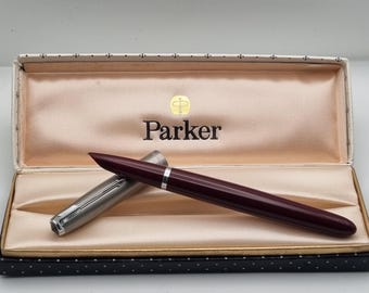 Parker "51" Aerometric fountain pen. New old stock, never inked, with the original factory chalk marks still on the barrel.