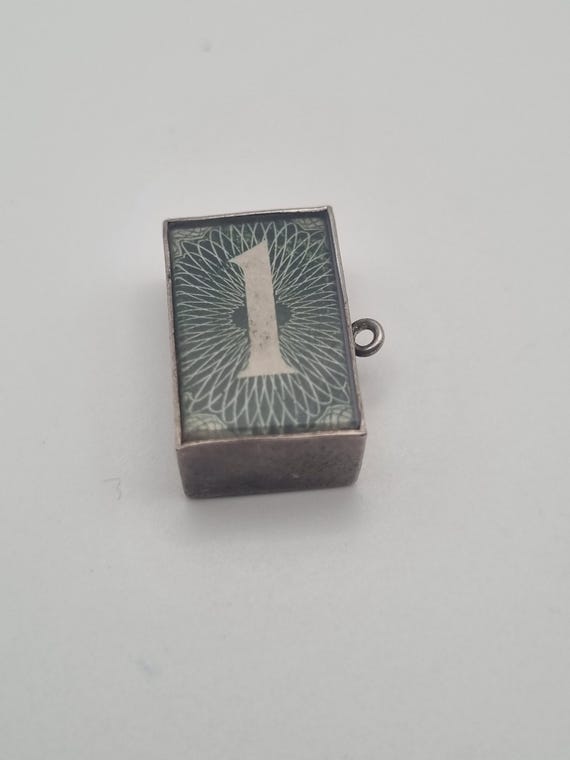 Vintage 1 Pound Note, In Emergency Break Glass Money Box Charm, Sterling Silver