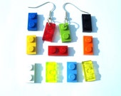 Dangle earrings Handmade with LEGO(r) 1x2 plates