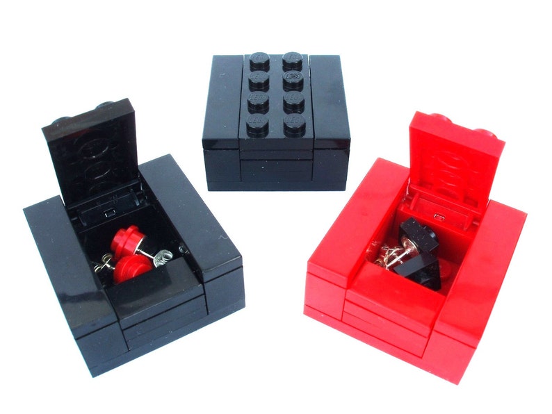 BLUE Cufflinks Gift Display Box Handmade with LEGOr bricks cufflinks sold separately image 3