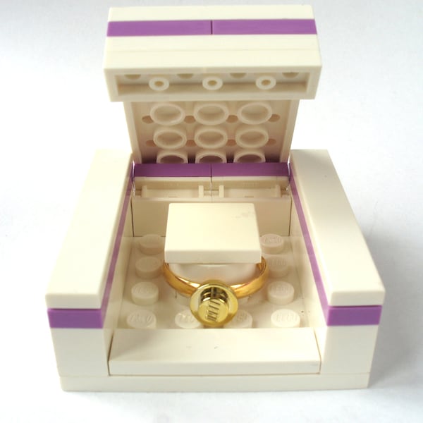 Wedding Ring Box Engagement ring box Handmade with LEGO(r) Bricks RING Sold Separately