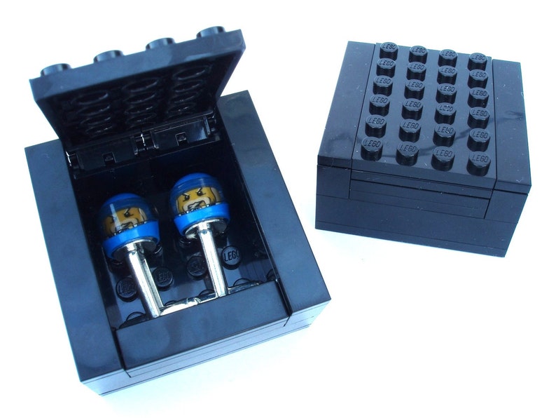 BLACK Cufflinks Gift Display Box Handmade with LEGOr bricks cufflinks sold separately image 3