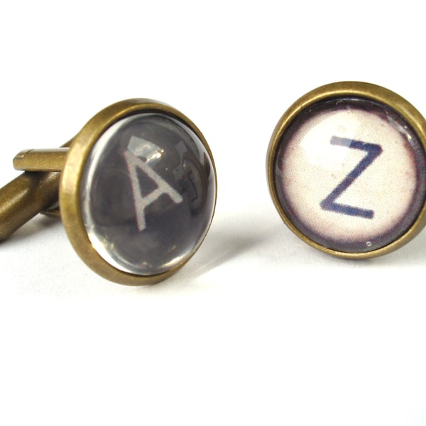 Typewriter Cufflinks Vintage Style Typewriter Key cufflinks Black or White typewriter key cufflinks fathers day gift