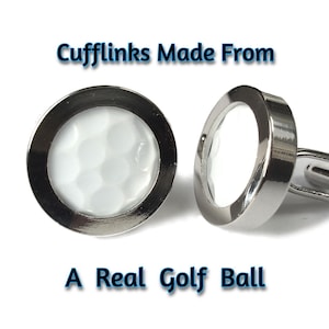 Golf Ball Cufflinks Handmade form a real Golf ball. Silver plated