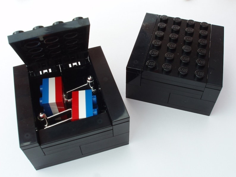 3 Tier Cufflinks silver plated Handmade with LEGOr Bricks image 4