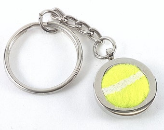 Pelota de tenis Llavero Llavero hecho de una pelota de tenis real Día del Padre Regalo de tenis llavero de tenis papá Regalo de tenis Regalo de tenis para hombres fanático