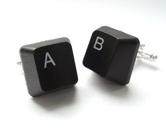 Groomsmen Cufflinks Handmade from Computer Keyboard Keys Wedding Cufflinks Recycled Cufflinks Grooms Cufflinks fathers day gift