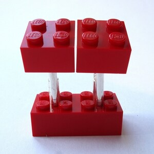 Choisissez votre couleur préférée Boutons de manchette plaqués argent Fait à la main avec des briques LEGOr image 2