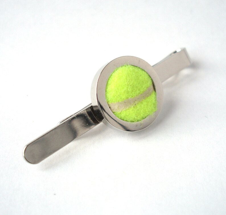 Cufflinks and Tie Bar made from Real Tennis Balls Groomsmen Cufflinks /& Tie Clip Wedding Cufflinks Tie Slide Groom Cufflinks