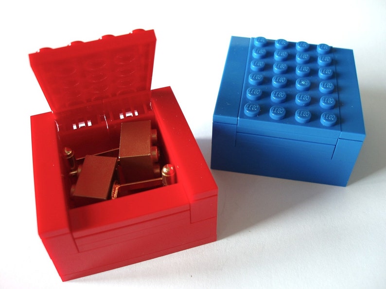 BLUE Cufflinks Gift Display Box Handmade with LEGOr bricks cufflinks sold separately image 2