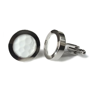 Golf Cufflinks. Hand cut form a Real Golf Ball. Sports Themed Wedding