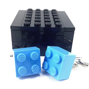 Light Blue Brick Cufflinks Handmade with LEGO(r) bricks groomsmen cufflinks wedding cufflinks best man cufflinks