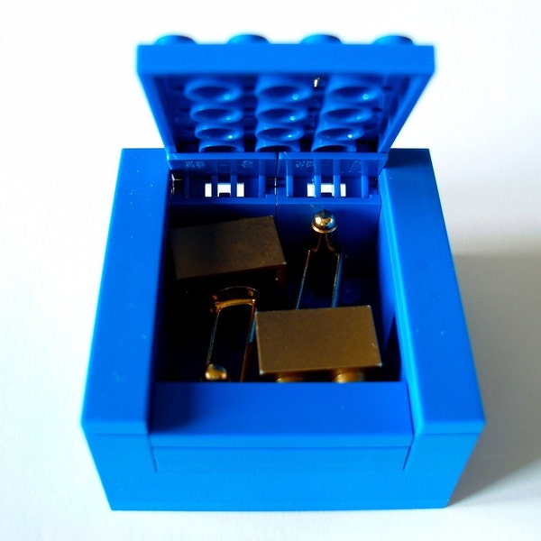 BLUE Cufflinks Gift Display Box Handmade with LEGO(r) bricks cufflinks sold separately
