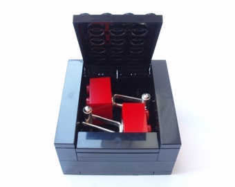 Black Cufflinks Gift Display Box Hecho a mano con los gemelos de ladrillos LEGO(r) se venden por separado
