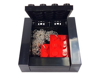 BLACK Necklace Gift Display Box Handmade with LEGO(r) Bricks heart necklace sold separately