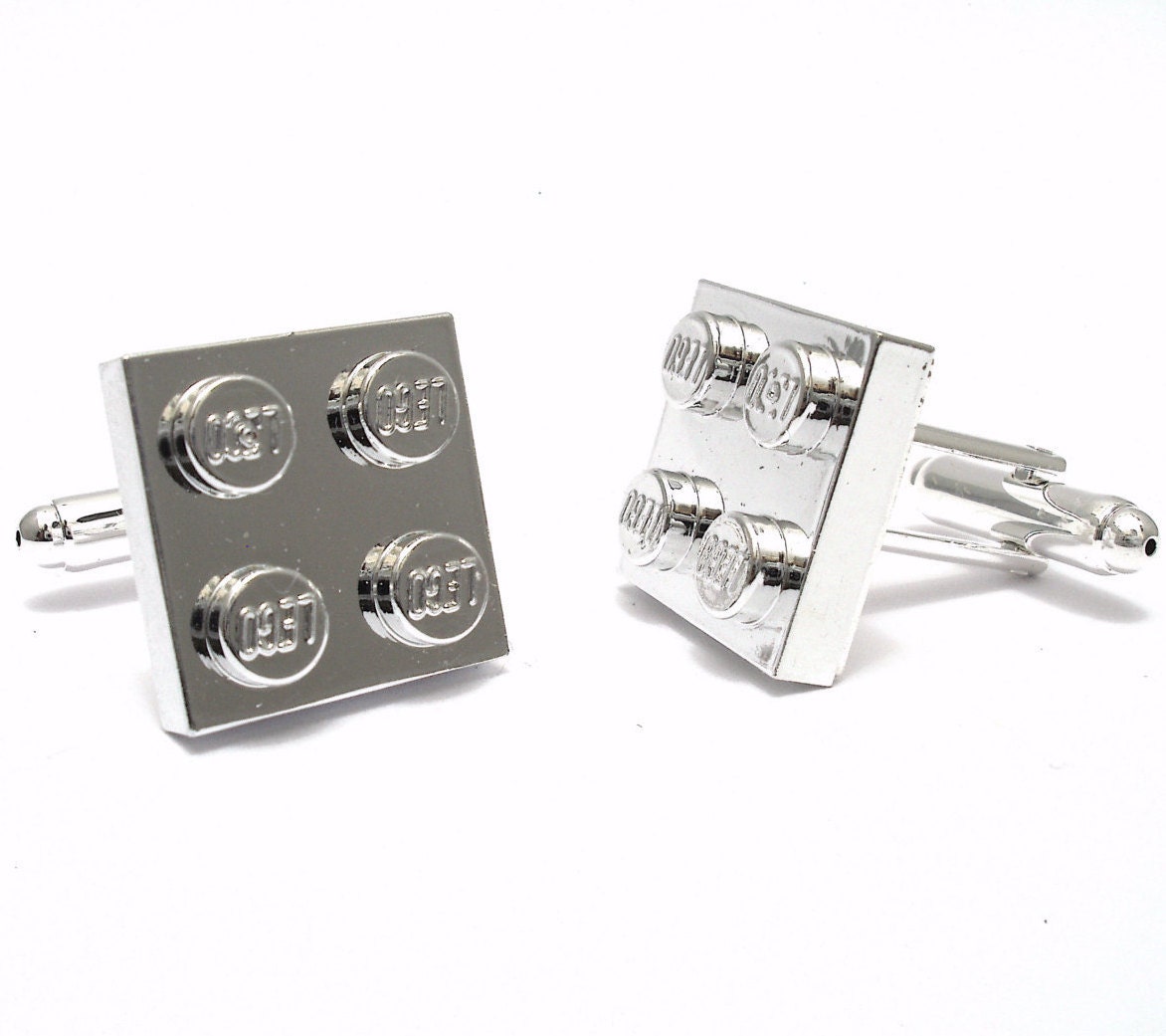 Silver lego best sale cufflinks