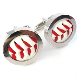 Groomsmen Cufflinks Real Baseball Cufflinks Wedding Cufflinks Groom Cufflinks Fathers day