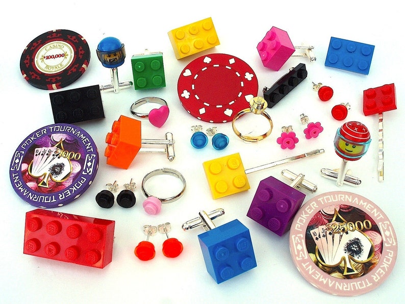 BLUE Cufflinks Gift Display Box Handmade with LEGOr bricks cufflinks sold separately image 4