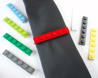 Tie Slide Tie Clip Handmade with LEGO(r) plates Weddings Grooms Best Man Father of the Bride