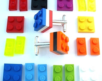 3 Tier Cufflinks silver plated Handmade with LEGO(r) Bricks