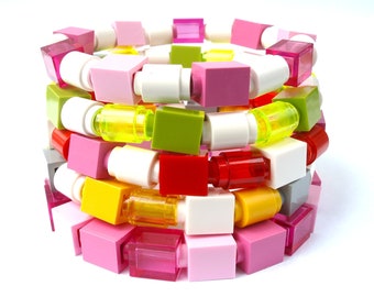 Handmade with LEGO(r) Bricks Bracelet Bangle Women's Bracelet sizes Child's Bracelet sizes and Men's Bracelet sizes