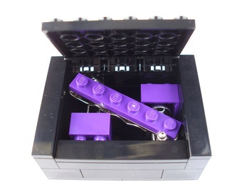 Purple Cufflinks & Tie Slide Gift Set Includes Box Handmade with LEGO(r) Bricks Wedding Cufflinks Grooms Cufflinks