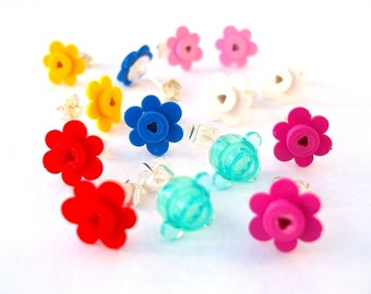 Elige tu color favorito Pendientes de flores Hechos a mano con flores LEGO(r)