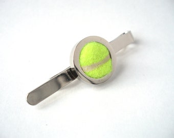Tennis Ball Tie Bar Wedding Tie Clip Silver Plated Tie Pin
