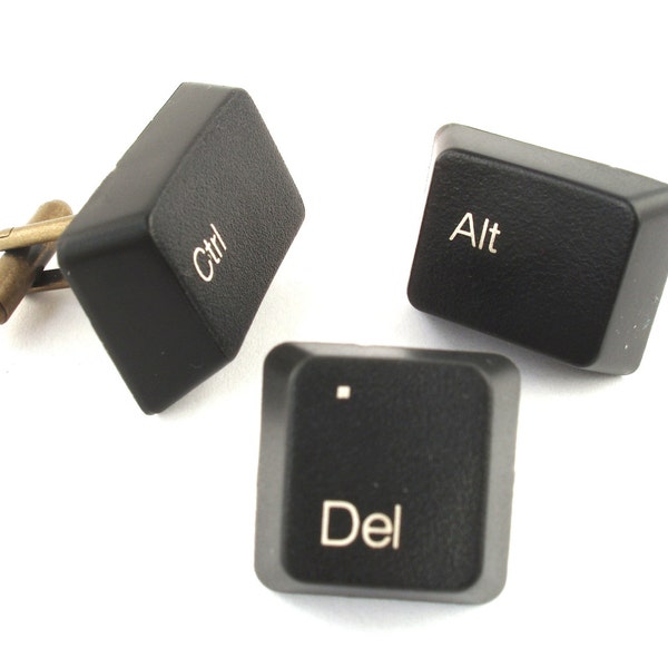 Control Alt and Delete Cufflinks and Tie Pin Handmade from Computer Keyboard Keys Wedding Grooms Groomsmen fathers day gift