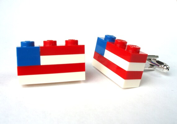 Cuff links Cufflink Wedding gift Cufflinks made with LEGO R bricks Red colour 2 x 2 brick cufflinks